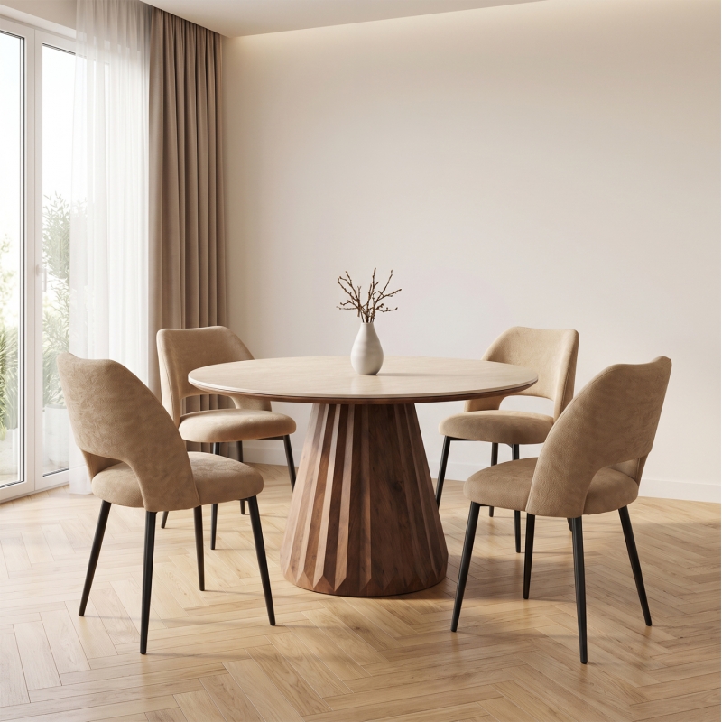 ΣΕΤ ΤΡΑΠΕΖΑΡΙΑΣ 5ΤΜΧ WALDEN HM12104.03 ΚΕΡΑΜΙΚΟ TOP ΤΡΑΒΕΡΤΙΝΑ--ΥΦΑΣΜΑ TAUPE