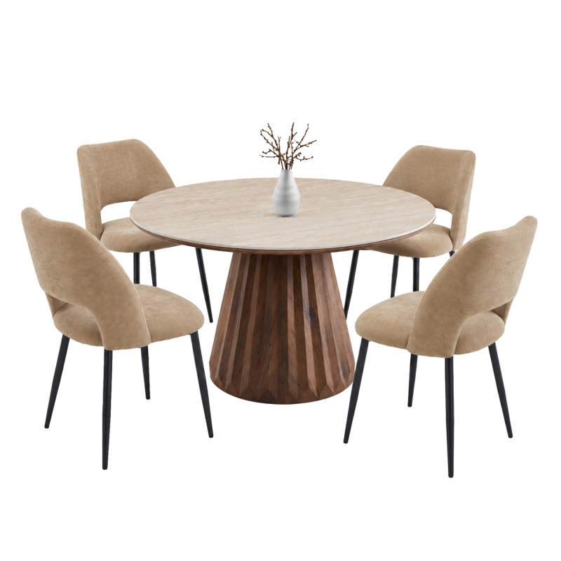 ΣΕΤ ΤΡΑΠΕΖΑΡΙΑΣ 5ΤΜΧ WALDEN HM12104.03 ΚΕΡΑΜΙΚΟ TOP ΤΡΑΒΕΡΤΙΝΑ--ΥΦΑΣΜΑ TAUPE
