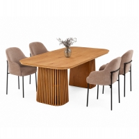ΣΕΤ ΤΡΑΠΕΖΑΡΙΑΣ 5ΤΜΧ ΕΠΕΚΤΕΙΝΟΜΕΝΟ VERLO HM12106.03 MDF--ΥΦΑΣΜΑ TAUPE