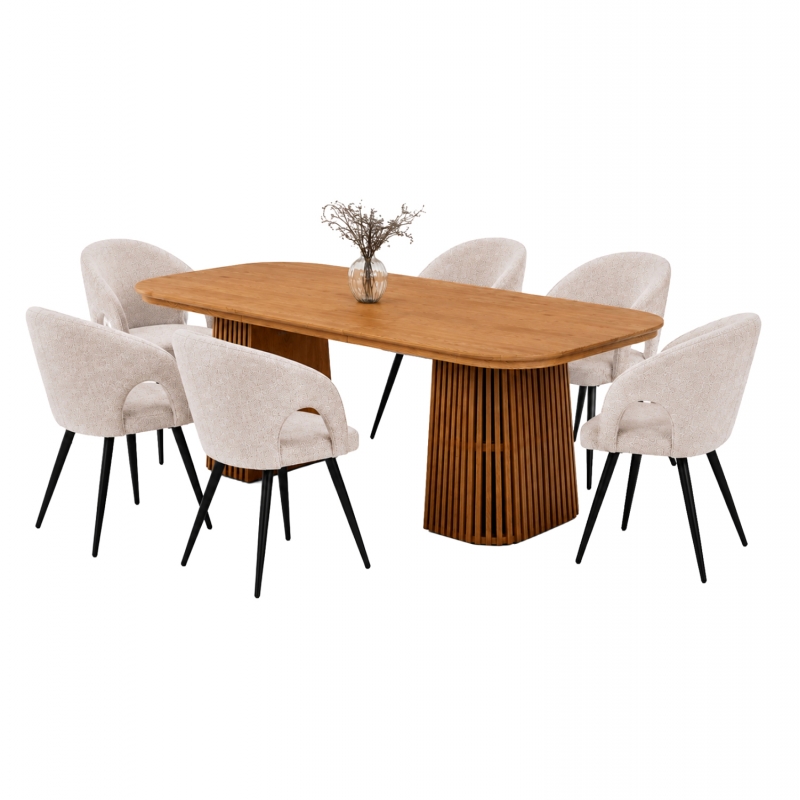 ΣΕΤ ΤΡΑΠΕΖΑΡΙΑΣ 7ΤΜΧ ΕΠΕΚΤΕΙΝΟΜΕΝΟ CORNEL HM12107.02 MDF--ΥΦΑΣΜΑ ΜΠΕΖ ΣΕΤ ΤΡΑΠΕΖΑΡΙΑΣ 7ΤΜΧ ΕΠΕΚΤΕΙΝΟΜΕΝΟ CORNEL HM12107.02 MDF--ΥΦΑΣΜΑ ΜΠΕΖ