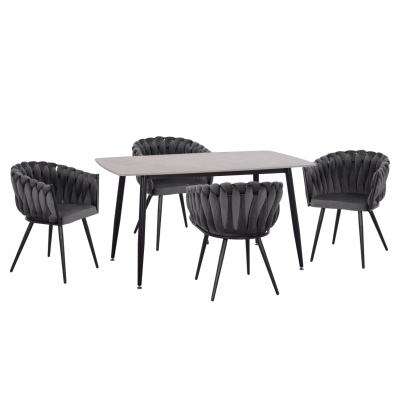 ΣΕΤ ΤΡΑΠΕΖΑΡΙΑΣ 5ΤΜΧ RAVEN HM12116.01 ΚΕΡΑΜΙΚΟ TOP ΓΚΡΙ ΜΑΡΜΑΡΟ--ΓΚΡΙ ΒΕΛΟΥΔΟ