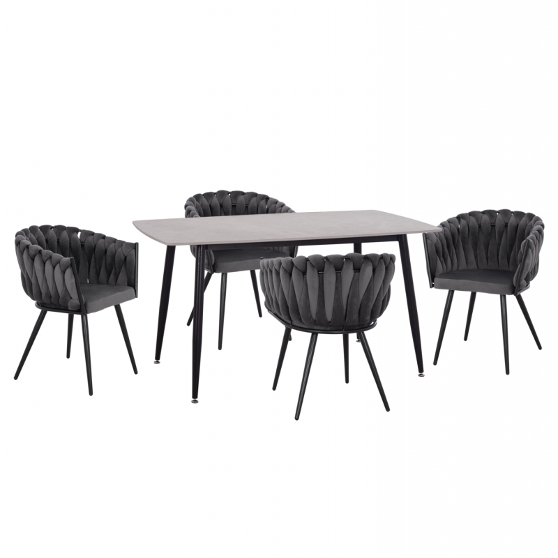 ΣΕΤ ΤΡΑΠΕΖΑΡΙΑΣ 5ΤΜΧ RAVEN HM12116.01 ΚΕΡΑΜΙΚΟ TOP ΓΚΡΙ ΜΑΡΜΑΡΟ--ΓΚΡΙ ΒΕΛΟΥΔΟ