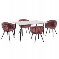 ΣΕΤ ΤΡΑΠΕΖΑΡΙΑΣ 5ΤΜΧ RAVEN HM12117.01 ΚΕΡΑΜΙΚΟ TOP ΛΕΥΚΟ ΜΑΡΜΑΡΟ--ΣΑΠΙΟ ΜΗΛΟ ΒΕΛΟΥΔΟ