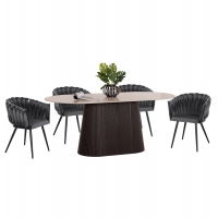 ΣΕΤ ΤΡΑΠΕΖΑΡΙΑΣ 5ΤΜΧ CATER HM12118.01 ΚΕΡΑΜΙΚΟ TOP ΟΒΑΛ--ΓΚΡΙ ΒΕΛΟΥΔΟ