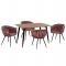ΣΕΤ ΤΡΑΠΕΖΑΡΙΑΣ 5ΤΜΧ ALIZA HM12122.01 MDF TOP ΣΕ ΦΥΣΙΚΟ--ΣΑΠΙΟ ΜΗΛΟ ΒΕΛΟΥΔΟ