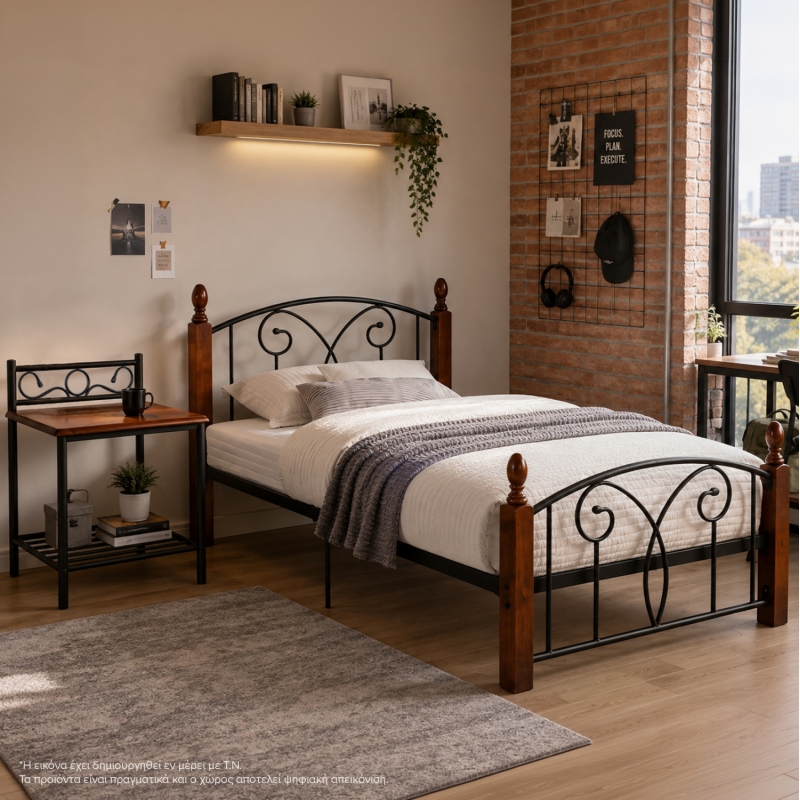 ΣΕΤ ΥΠΝΟΔΩΜΑΤΙΟΥ ΜΕ ΣΤΡΩΜΑ 3ΤΜΧ HM11217 RUBBERWOOD-ΜΕΤΑΛΛΟ ΣΕΤ ΥΠΝΟΔΩΜΑΤΙΟΥ ΜΕ ΣΤΡΩΜΑ 3ΤΜΧ HM11217 RUBBERWOOD-ΜΕΤΑΛΛΟ