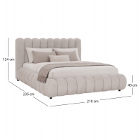 ΚΡΕΒΑΤΙ ΥΠΕΡΔΙΠΛΟ BUBBLE SM758.03 ΜΠΕΖ CHENILLE ΥΦΑΣΜΑ ΓΙΑ ΣΤΡΩΜΑ 180x200εκ
