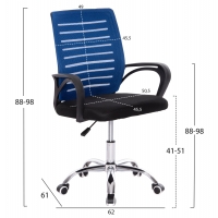 ΚΑΡΕΚΛΑ ΓΡΑΦΕΙΟΥ TRAIL HM1192.96 ΜΠΛΕ & ΜΑΥΡΟ MESH 62x51x98Υεκ. Β' ΔΙΑΛΟΓΗΣ