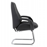 ΚΑΡΕΚΛΑ ΕΠΙΣΚΕΠΤΗ VELUM-s HM1235.01 ΜΑΥΡO PU--ΒΑΣΗ ΧΡΩΜΙΟΥ 71x60x100Υεκ.