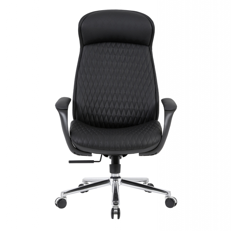 ΚΑΡΕΚΛΑ ΓΡΑΦΕΙΟΥ PREMIUM VELUM HM1233.01 ΜΑΥΡΟ PU--ΒΑΣΗ ΧΡΩΜΙΟΥ 71x69x116-122Υεκ.