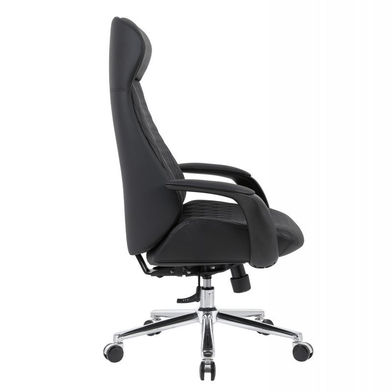 ΚΑΡΕΚΛΑ ΓΡΑΦΕΙΟΥ PREMIUM VELUM HM1233.01 ΜΑΥΡΟ PU--ΒΑΣΗ ΧΡΩΜΙΟΥ 71x69x116-122Υεκ.