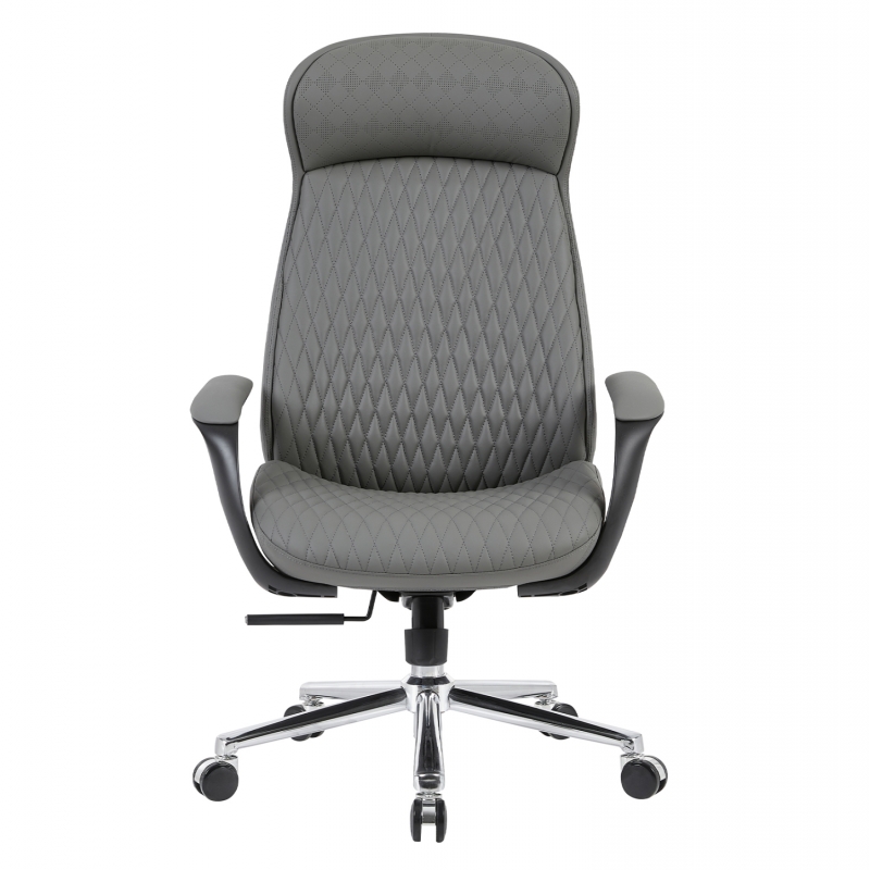 ΚΑΡΕΚΛΑ ΓΡΑΦΕΙΟΥ VELUM HM1233.10 ΓΚΡΙ PU--ΒΑΣΗ ΧΡΩΜΙΟΥ 71x69x116-122Υεκ.