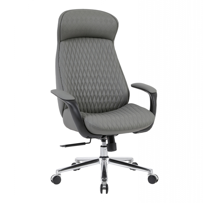 ΚΑΡΕΚΛΑ ΓΡΑΦΕΙΟΥ VELUM HM1233.10 ΓΚΡΙ PU--ΒΑΣΗ ΧΡΩΜΙΟΥ 71x69x116-122Υεκ.
