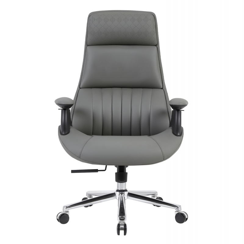 ΚΑΡΕΚΛΑ ΓΡΑΦΕΙΟΥ HM1234.10 ΓΚΡΙ PU--ΒΑΣΗ ΧΡΩΜΙΟΥ 73x70x115-121Υεκ.