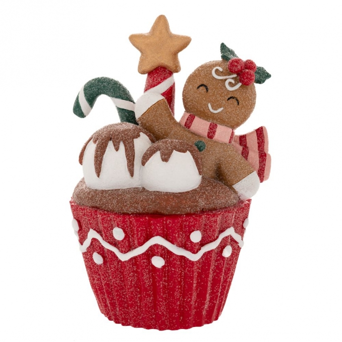 ΚΟΚΚΙΝΟ ΠΟΛΥΡΕΖΙΝ GINGERBREAD CUPCAKE 11Χ9Χ15ΕΚ