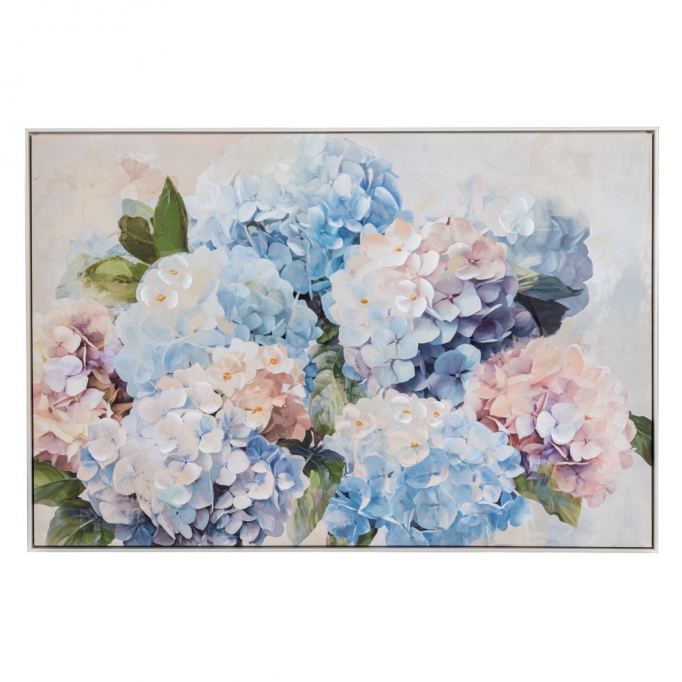 HYDRANGEA ΕΛΑΙΟΓΡΑΦΙΑ 120Χ80 ΕΚ ΜΕ ΑΣΗΜΙ ΚΟΡΝΙΖΑ ΣΕ ΤΥΠΩΜΕΝΟ ΚΑΜΒΑ