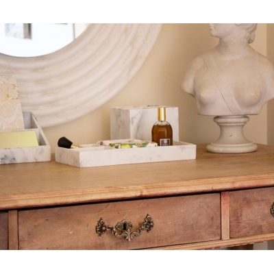 Andrea House - Τετράγωνη Βάση Οργάνωσης 4 Θέσεων White Marble Effect