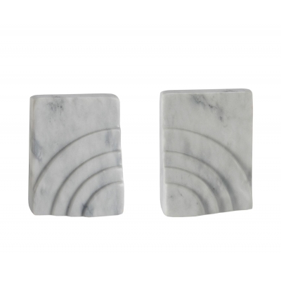 Andrea House - White Marble Bookends Andrea House - White Marble Bookends