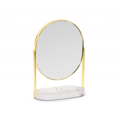 Andrea House - Επιτραπέζιος Καθρέφτης Gold Mettal Marble Effect