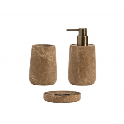 Andrea House - Μαρμάρινο Ποτηράκι Για Οδοντόβουρτσες Brown Marble