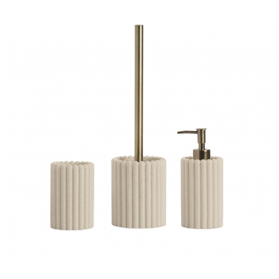 Andrea House - Ποτηράκι Για Οδοντόβουρτσες Stripes Beige