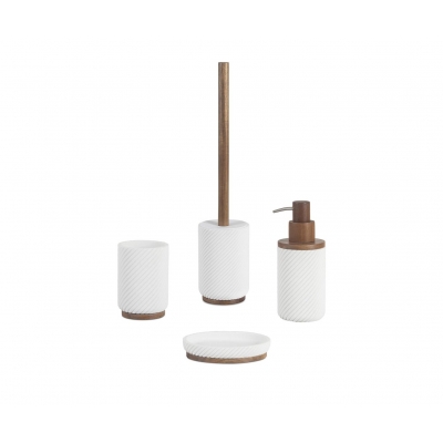 Andrea House - Κάδος Μπάνιου Polyresin Stripes Acacia Wood Andrea House - Κάδος Μπάνιου Polyresin Stripes Acacia Wood