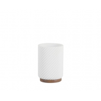 Andrea House - Ποτηράκι Για Οδοντόβουρτσες Polyresin Stripes Acacia Wood Andrea House - Ποτηράκι Για Οδοντόβουρτσες Polyresin Stripes Acacia Wood