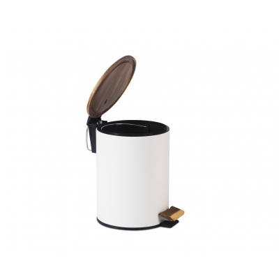 Andrea House - Κάδος Μπάνιου White Metal Acacia 5L Andrea House - Κάδος Μπάνιου White Metal Acacia 5L