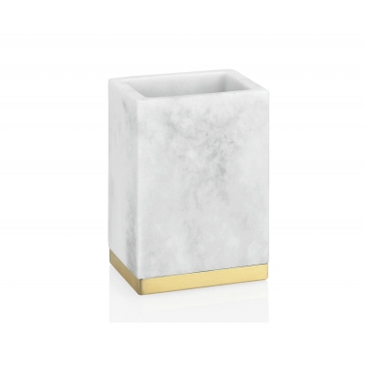 Andrea House - Ποτηράκι Για Οδοντόβουρτσες Modern White Marble Effect