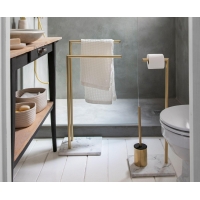 Andrea House - Επιδαπέδια Κρεμάστρα Για Πετσέτες 2 Θέσεων Gold Marble Effect