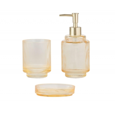 Andrea House - Ποτηράκι Για Οδοντόβουρτσες Vintage Crystal Yellow