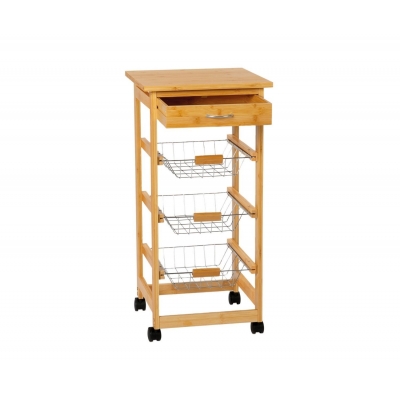 Andrea House - Τρόλει Κουζίνας 4 Επιπέδων Με Αφαιρούμενο Συρτάρι Bamboo Andrea House - Τρόλει Κουζίνας 4 Επιπέδων Με Αφαιρούμενο Συρτάρι Bamboo