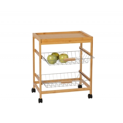 Andrea House - Τρόλει Κουζίνας 3 Επιπέδων Με Αφαιρούμενο Δίσκο Bamboo Andrea House - Τρόλει Κουζίνας 3 Επιπέδων Με Αφαιρούμενο Δίσκο Bamboo