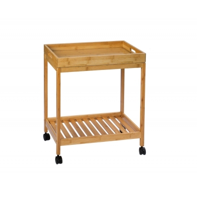 Andrea House - Τρόλει Κουζίνας 2 Επιπέδων Με Αφαιρούμενο Δίσκο Bamboo