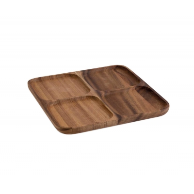 Andrea House - Δίσκος Σερβιρίσματος Snack 4 Θέσεων Acacia Wood