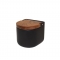 Andrea House - Κεραμικό Δοχείο Για Αλάτι Ceramic Black/Acacia