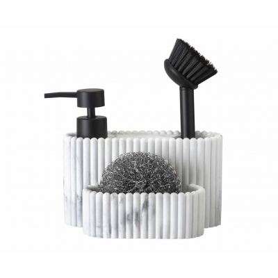 Andrea House - Αντλία Για Σαπούνι Κουζίνας 3 Σε 1 Stripes White Marble Effect