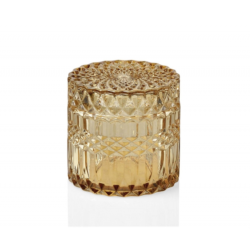 Andrea House - Γυάλινο Κουτί Μπάνιου Yellow Glass Ø9cm Andrea House - Γυάλινο Κουτί Μπάνιου Yellow Glass Ø9cm