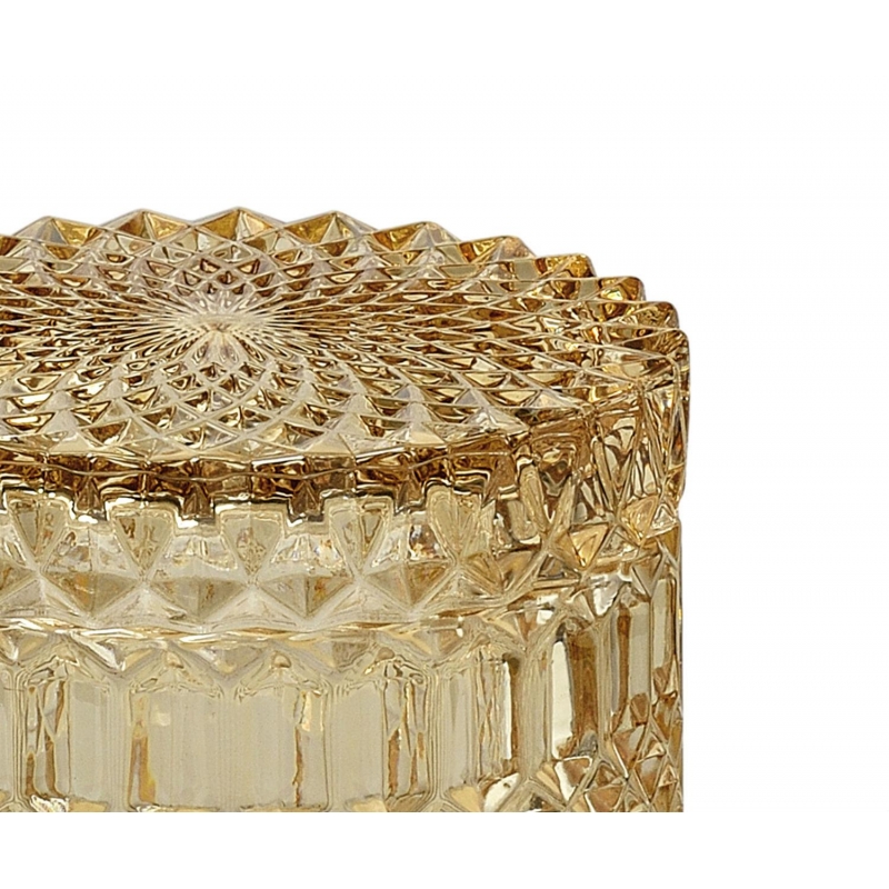 Andrea House - Γυάλινο Κουτί Μπάνιου Yellow Glass Ø9cm Andrea House - Γυάλινο Κουτί Μπάνιου Yellow Glass Ø9cm