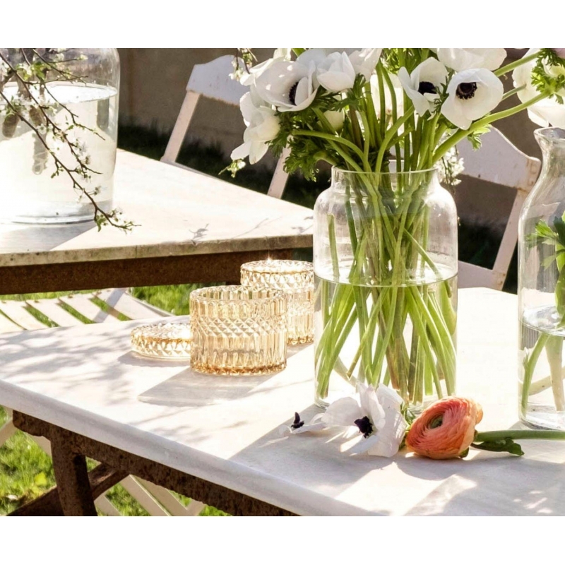 Andrea House - Γυάλινο Κουτί Μπάνιου Yellow Glass Ø9cm Andrea House - Γυάλινο Κουτί Μπάνιου Yellow Glass Ø9cm