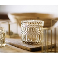 Andrea House - Γυάλινο Κουτί Μπάνιου Yellow Glass Ø10,5cm