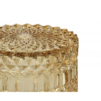 Andrea House - Γυάλινο Κουτί Μπάνιου Yellow Glass Ø10,5cm