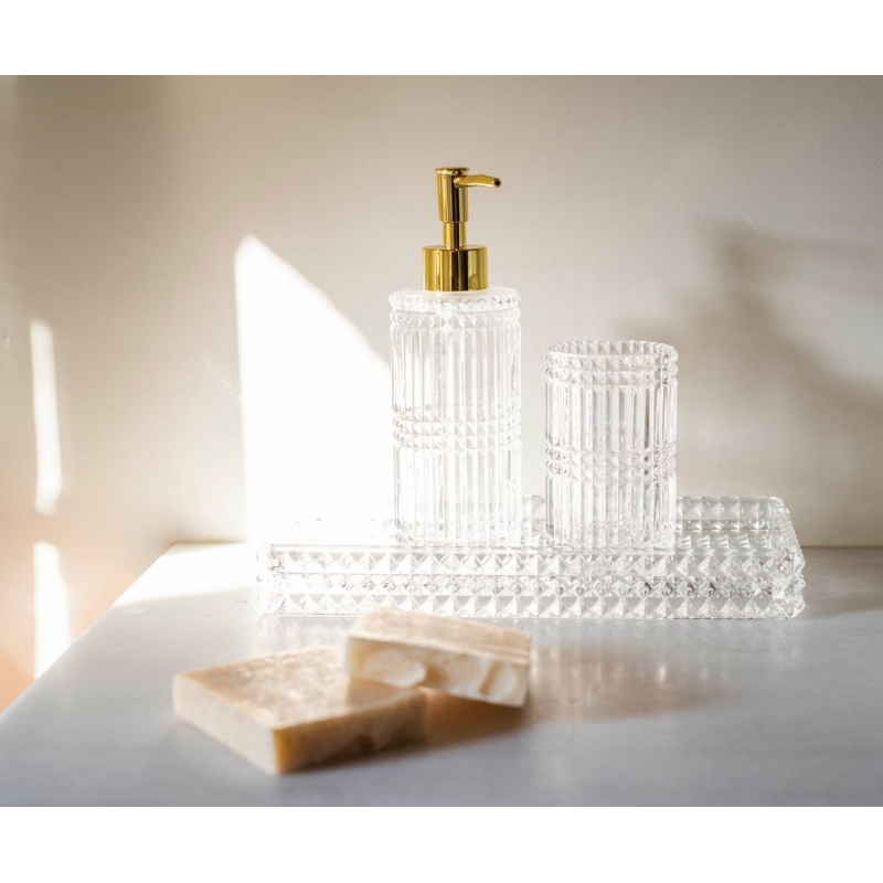 Andrea House - Αντλία Για Σαπούνι Diamond Glass / Golden Andrea House - Αντλία Για Σαπούνι Diamond Glass / Golden