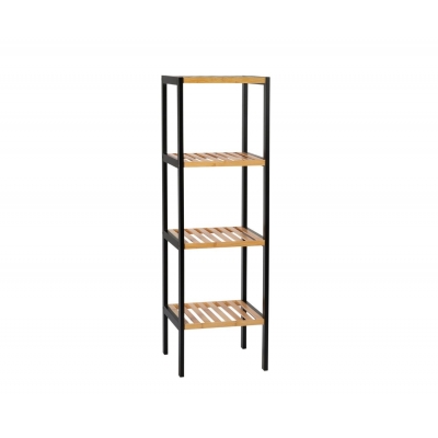 Andrea House - Ραφιέρα Μπάνιου 4 Επιπέδων Black Industrial Bamboo