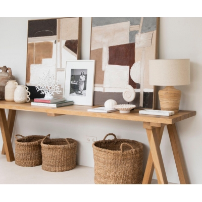 Andrea House - Επιτραπέζιο Φωτιστικό Palma Linen Rattan
