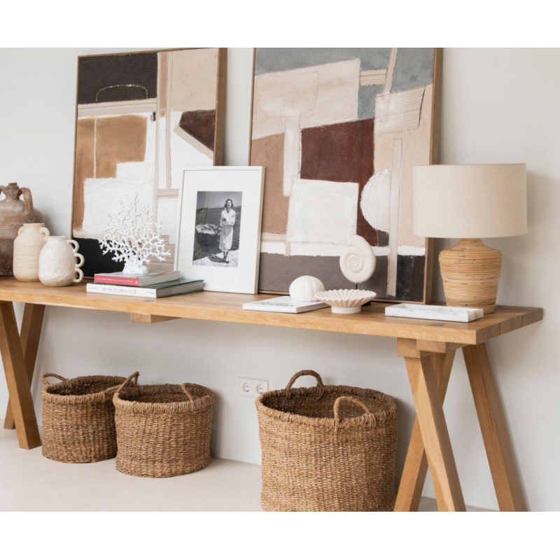 Andrea House - Επιτραπέζιο Φωτιστικό Palma Linen Rattan