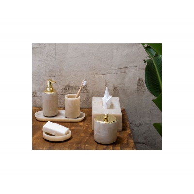 Andrea House - Ποτηράκι Για Οδοντόβουρτσες Pink Marble Effect