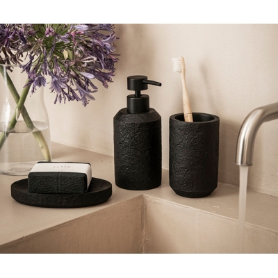 Andrea House - Όβαλ Βάση Για Σαπούνι Black Slate Effect Andrea House - Όβαλ Βάση Για Σαπούνι Black Slate Effect