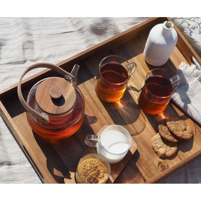 Andrea House - Γυάλινη Τσαγιέρα Με Φίλτρο Acacia 1L