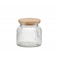 Andrea House - Γυάλινο Δοχείο Με Καπάκι Bamboo 600ml